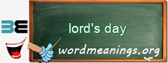 WordMeaning blackboard for lord's day